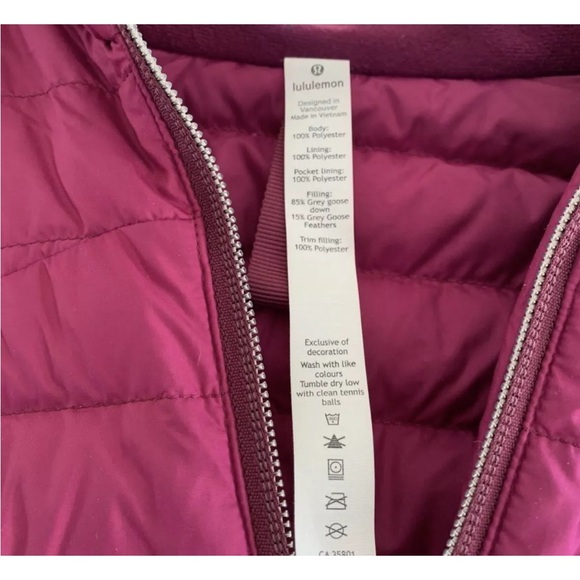 Lululemon Pack It Down Long Jacket Marvel Raspberry Color sz.6 - Picture 5 of 8